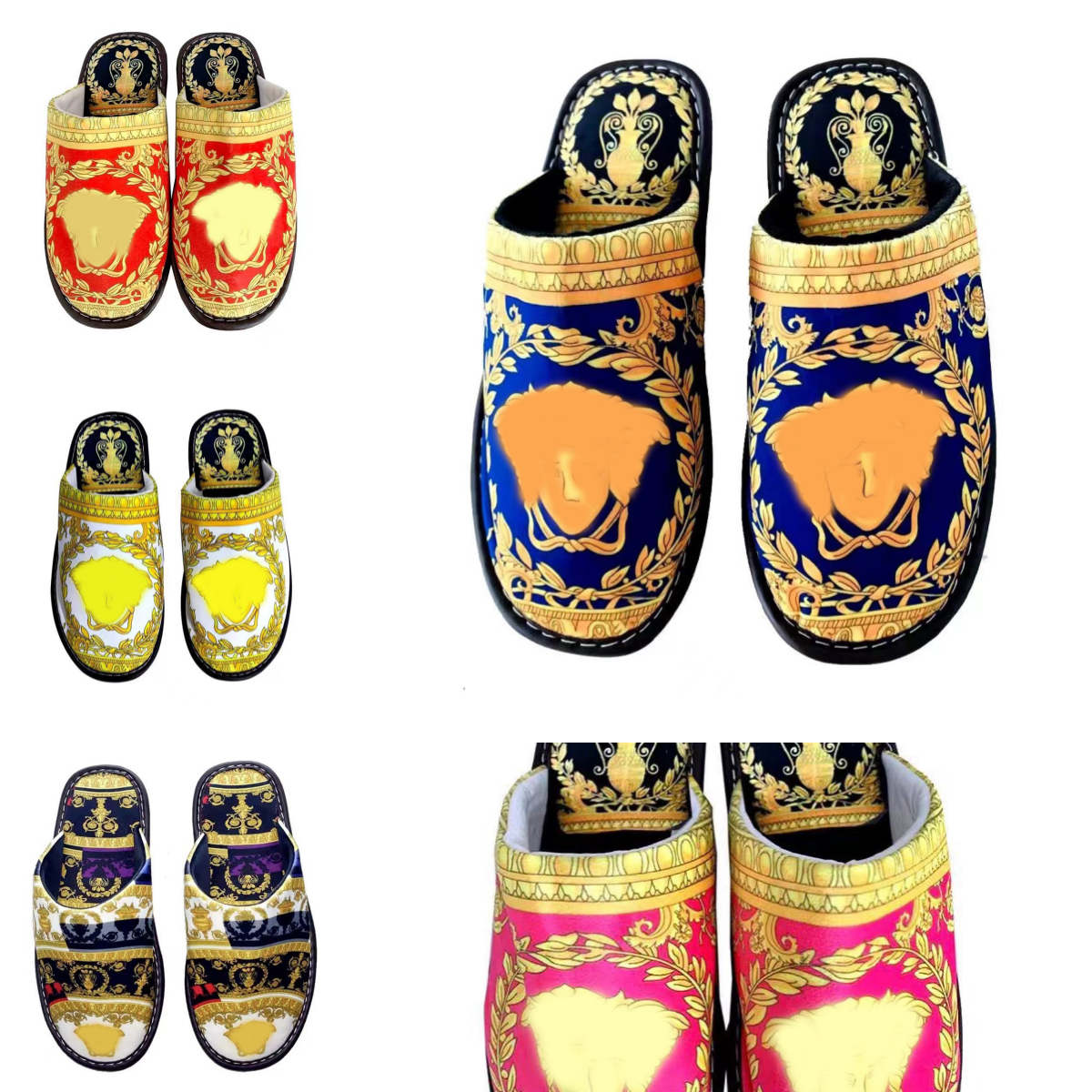 Designer Shoes Unisex Velvet Non-Slip Indoor Slippers Winter Warm House Shoes for Women and Men