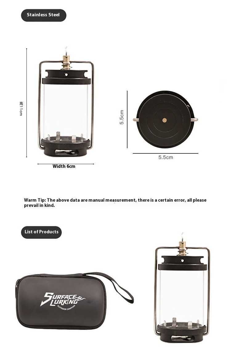 MOUNTAINHIKER Outdoor Candle Light Set Picnic Camping Retro Decorative Ambience Light Creative Desktop Bedside Candle Light M251201