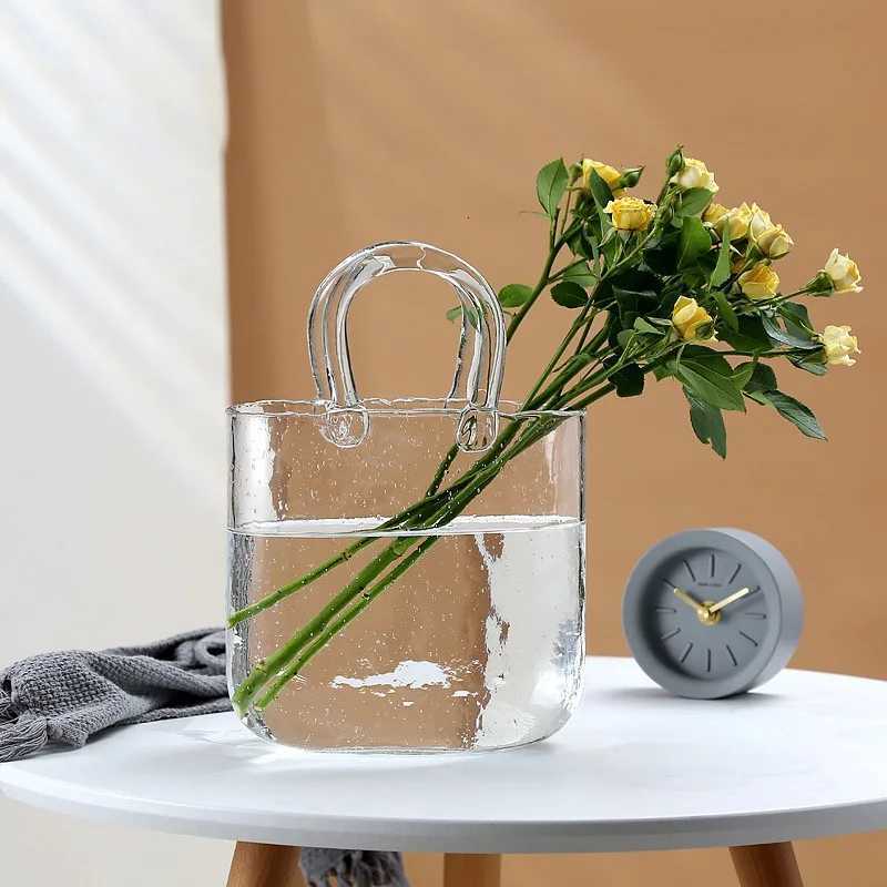 Bag Vase Handbag Shaped Vase Hydroponic Vase Transparent Bag Vase Mothers Day Gift He Decoration Y251201