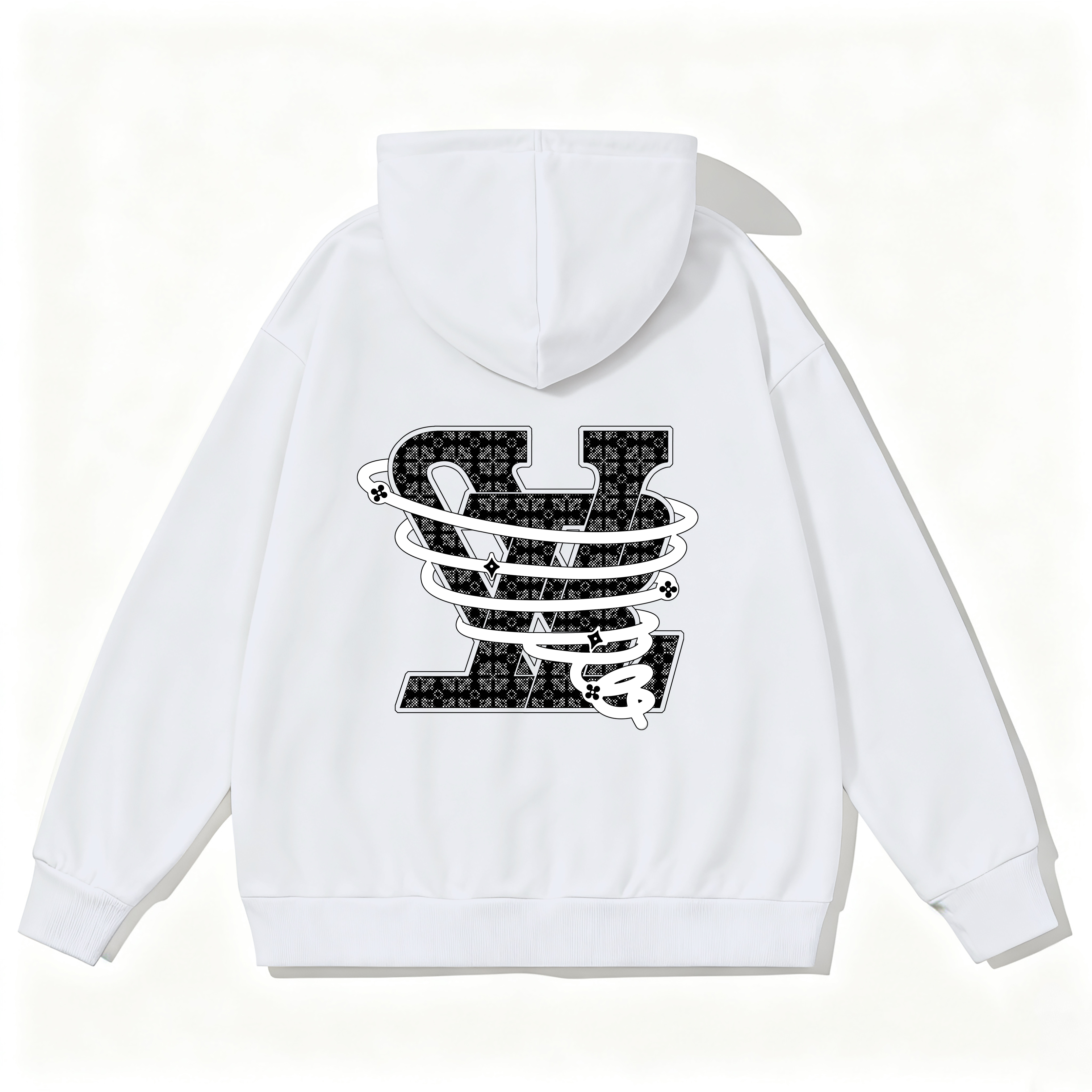 Men's Hoodies Women's Fleece Sweatshirt Solid Color Letter Print Loose Casual Drawstring Hoodie Comfortable Trendy Hooded