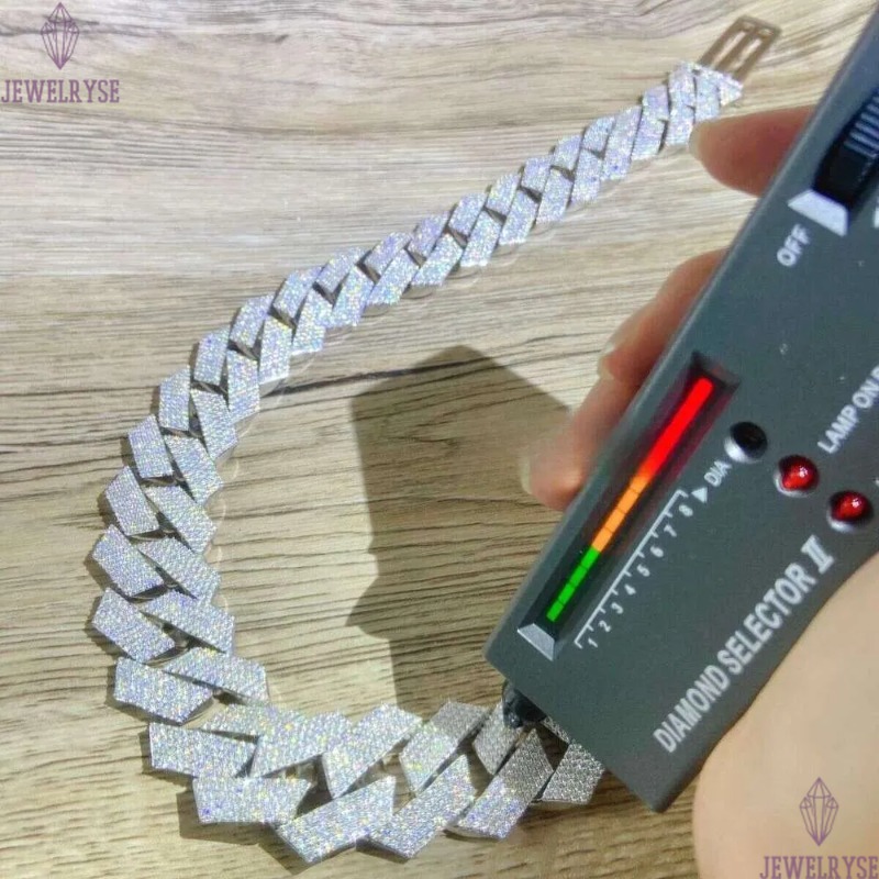 Designer Jewelry 30mm Width Big k Fully Flawless Moissanite Sier Iced Out Cuban Chain Mens Necklaces