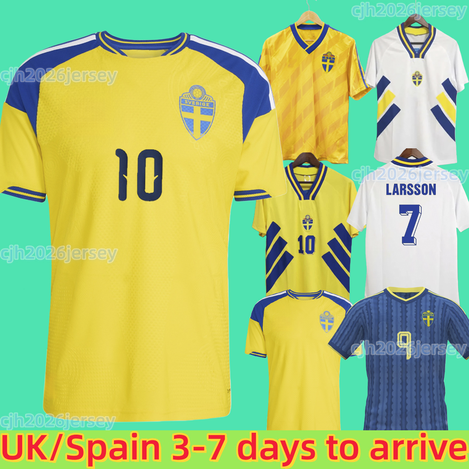 2026 2027 Sweden IBRAHIMOVIC soccer Jerseys 1988 1994 Retro KALLSTROM Home Away Football Shirt National Team LARSSON DAHLIN BROLIN 26 27 Uniforms Men kit MARCUS ISAK
