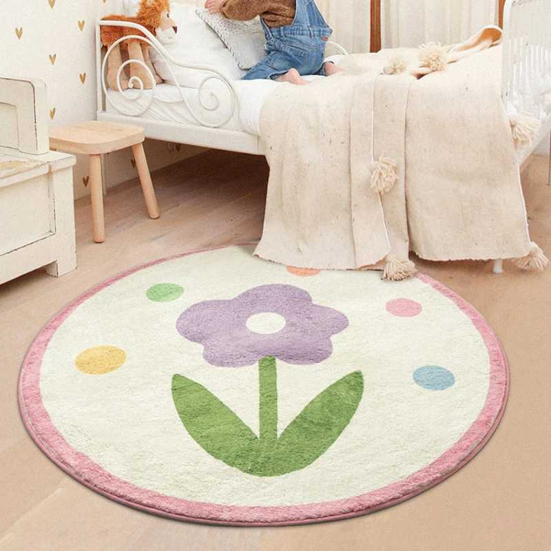 Flower Carpet Kids Crawling Mat Bedro Decoration Cartoon Floor Mat Girls Ro Carpet Decoration Salon Alfbra Sofa Decor H251129