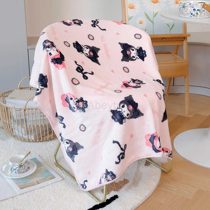 Sanrio Kuromi My Melody Blanket Comfortable Warm Travel Blanket Cartoon Pattern Printing Flannel Blanket Car Blanket Bedspread Girl H251201