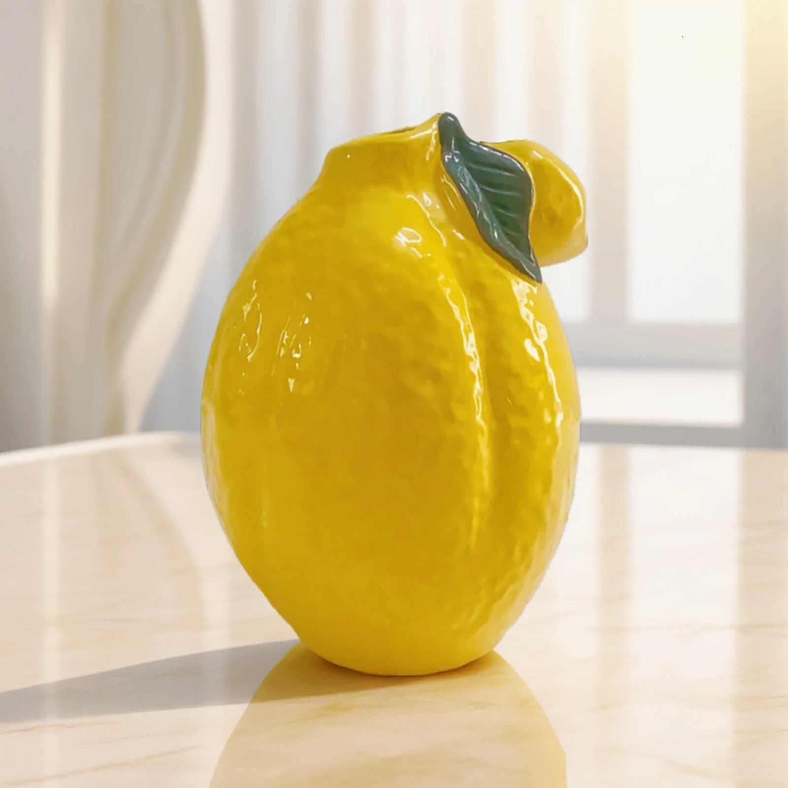 Lemon Ceramic Vase Nordic Ins Feng Shui Ctivation Flower Vase He Fresh Desktop Decoration Crafts He DIY Decor Y251201