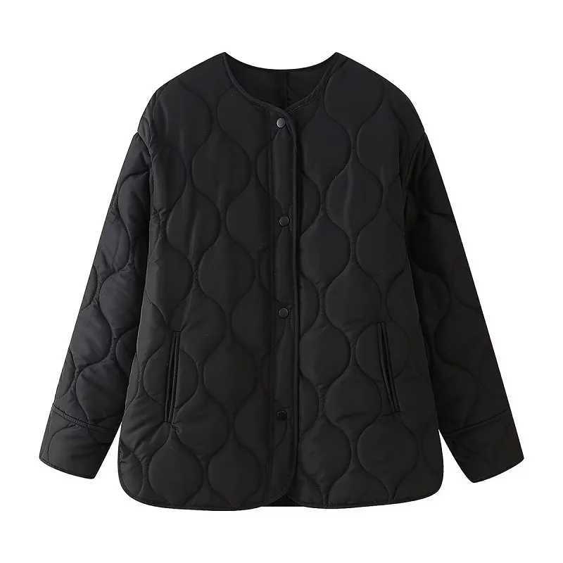 MUJER Black Quilted Jacket Women Padded Demi-season Jackets for Women Long Sleeve Winter Coat Female Outerwears Womens JacketT251201