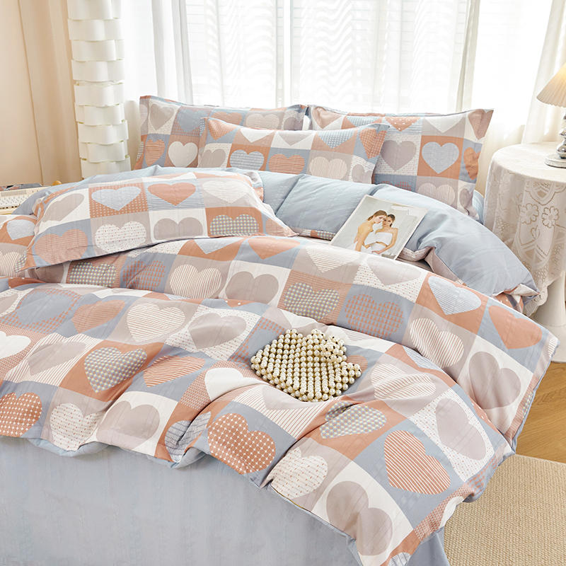Luxurious Cloud-Like Voile Cotton Bed Sheet Set with Quilt Cover & Pillowcases - Soft Four-Piece Ensemble bedding