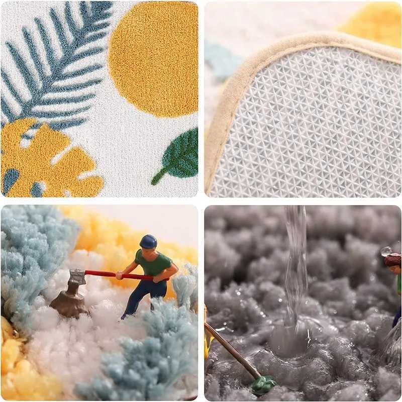 40x60cm 50x80cm Abstract Leaves Big Bath Mat Non Slip Boho Bath Rug Soft Microfiber Floor Mats for Tub Bathro Indoor Doormat H251129