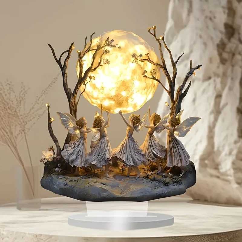 1 Piece 2D Bohen Style Acrylic Fairy and Moon Desktop Decoration He Off Cafe Holiday Decoration H251129