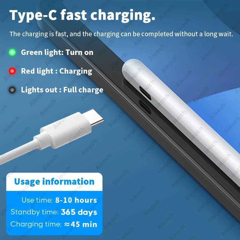 For Pencils Stylus for iPad 2018-2025 Write Draw For Pencil 2 iPad Pen with Tilt Sensing Palm Rejection C251201