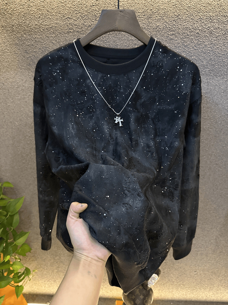 The Designer's Luxurious Gypsy Phila Rhine Stone Sports Polo Shirt Is A Trendy Basic Shirt And A Stylish Design Gradient Top For Men