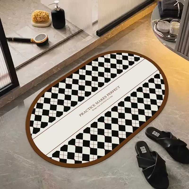 Bathro Cabinet Diat d Door Absorbent Foot Mat Quick Drying Non-slip Floor Mat Toilet Door Mat Carpet H251129