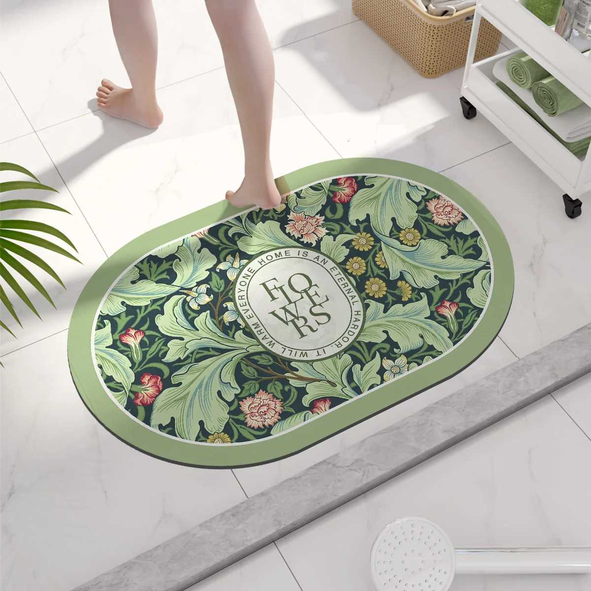 tite Bathro Bath Mat Non-Slip Quick Dry Floor Mats Shower Pad Super Absorbent Toilet Carpet Entrance Doormat Washable H251129