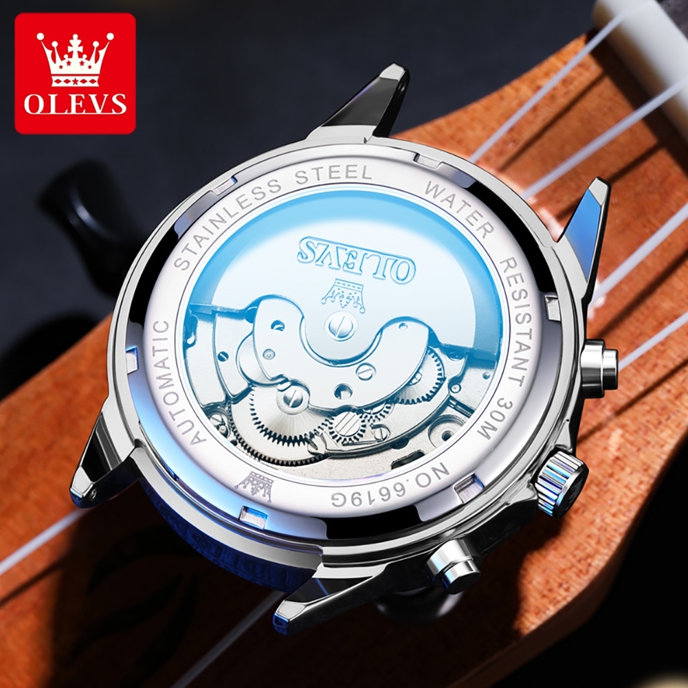 OLEVS Designer Luxury Men's One Piece Business Watch Versatile Night Light Mechanical Watch Fully Automatic Waterproof Sports Watch Free Shipping