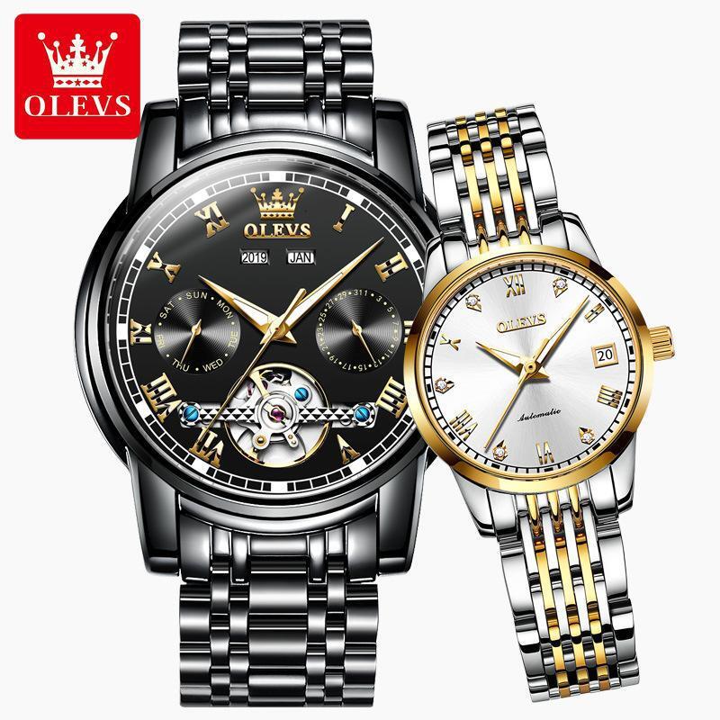 OLEVS Designer Classic Integrated Automatic Mechanical Watch Luxury Outdoor Sports Wedding Couple Watch Hollowed Out Men's And Women's Watch