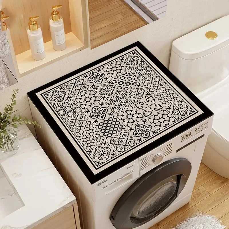 Waterproof Washing Drying Mat Machine Dust Cover Microwave Refrigerator Fridge Top Protector Mat Coffee Drain Pad Table Placemat Y251201