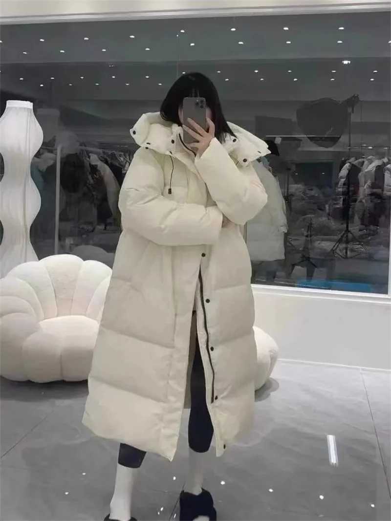 2024 New Warm Winter Puffer Jacket Hooded Long Women Parkas Thick Cotton Padded Windproof Overcoat Casual Loose Snow Wear JaquetT251201