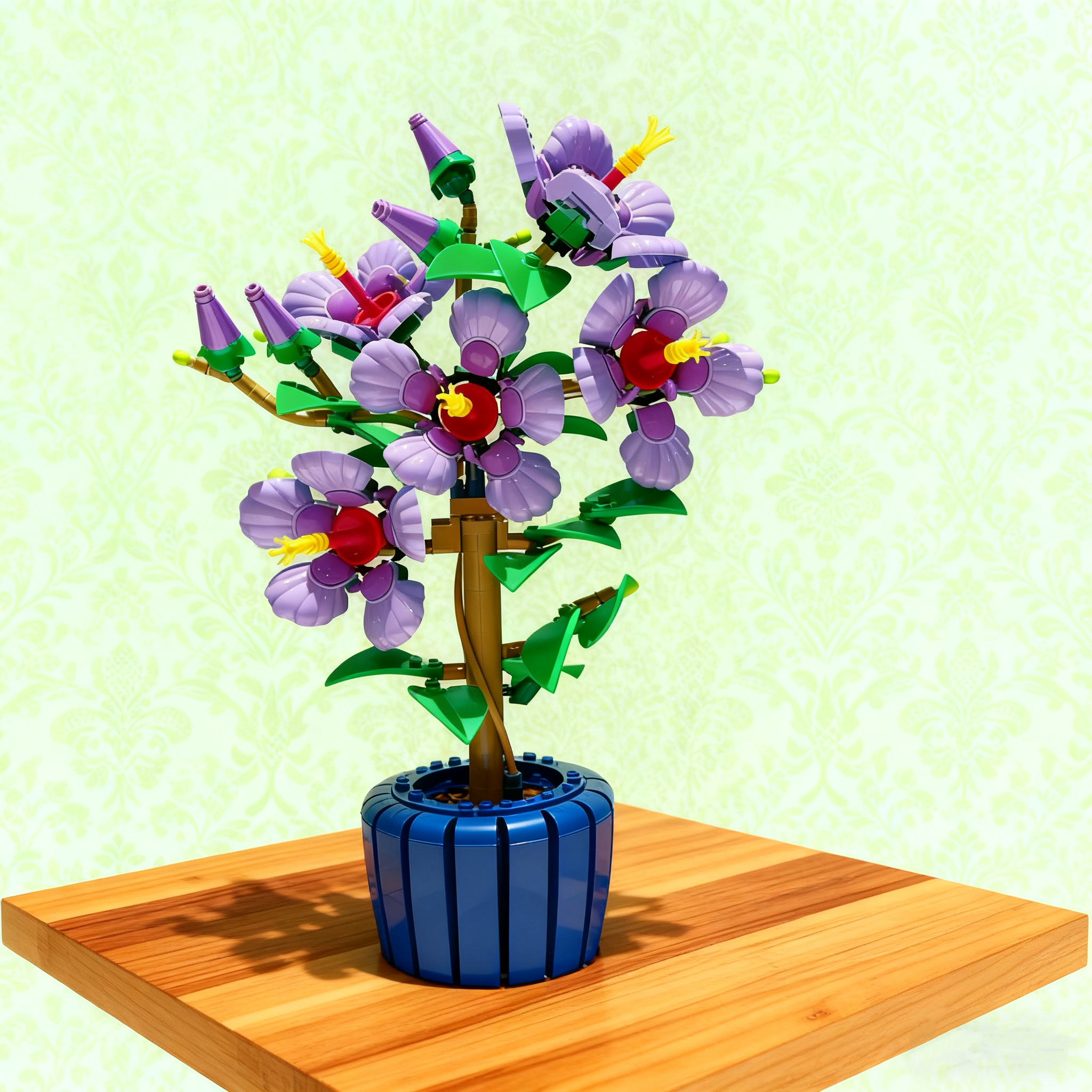 2025 new 660piece plant hibiscus flower assembly kit 5 large flower bouquets with vases Christmas decoration building blocks Birthday gift