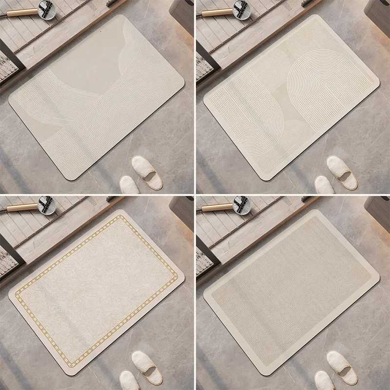 Diatite Foot Mats Bath Mat Bathro Absorbent Quick Dry Diatite d Toilet Rug Shower Pad For Living Ro Washable H251129