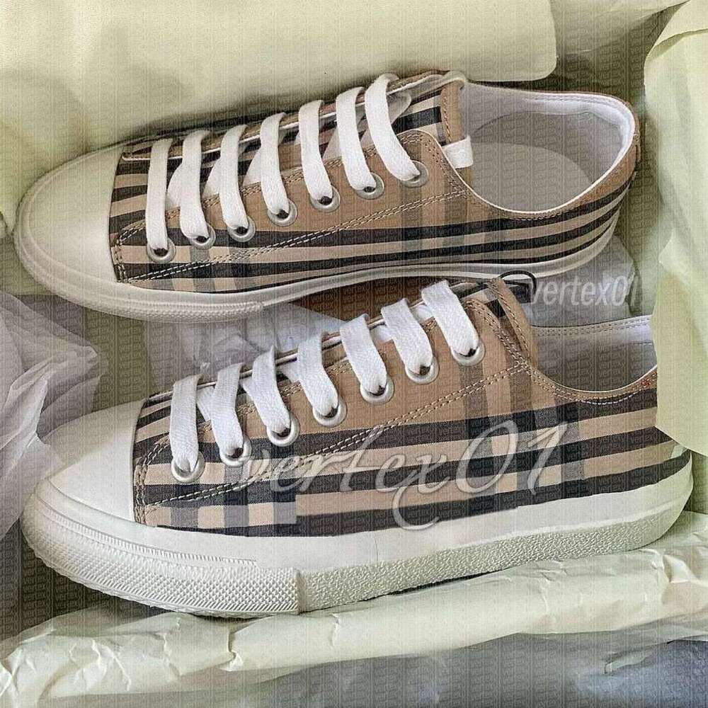 Designer canvas shoes sneakers casual shoes sports shoes printed plaid Women calf leather embossed leather stripe patchwork sports shoes platform training 35-42