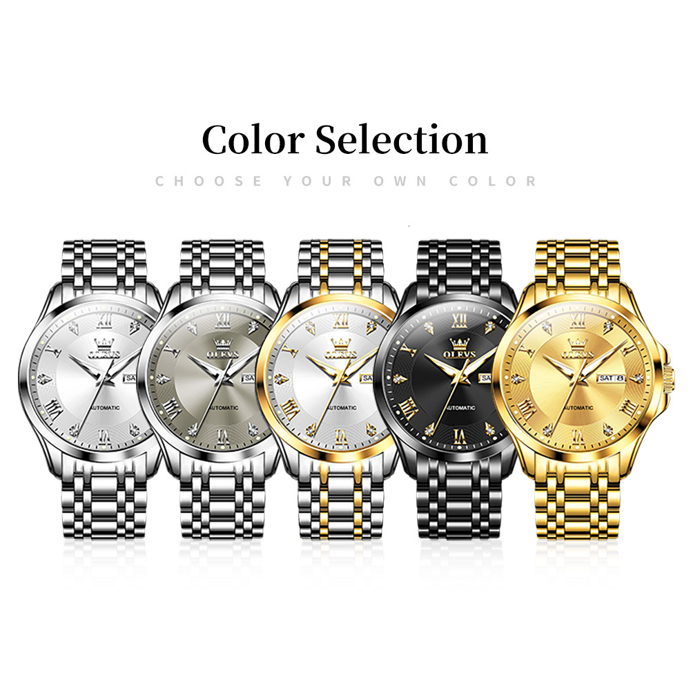 OLEVS Designer Outdoor Women's Luxury Fashion Mechanical Watches Waterproof Luminous Double Calendar Men's Business Watches Free Shipping Wh
