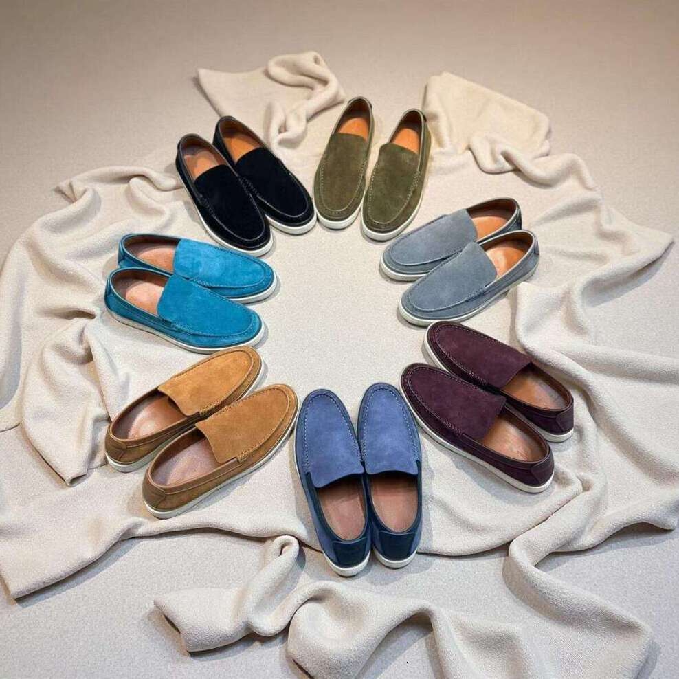 2025 luxury Black Blue Genuine Leather Suede Mens Women Wedding Office party Loafers Handmade Designer Dress Slip On Business Formal Shoes For Men woman Loafer