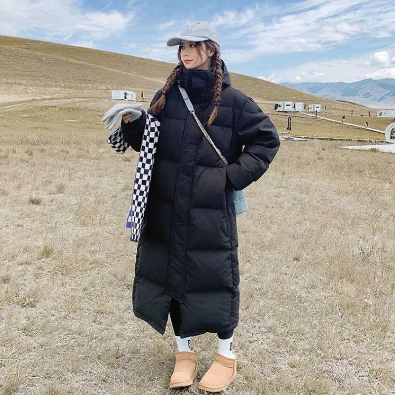 Mid drama down cotton jacket for women slim fit cotton jacket for women over the knee 2025 new thick cotton jacket forT251201