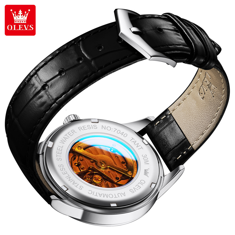 OLEVS Designer Luxury Outdoor Men's Watches Fully Automatic Mechanical Watches Sun Moon Star Glow Waterproof Business Watches Free Shipping Whole