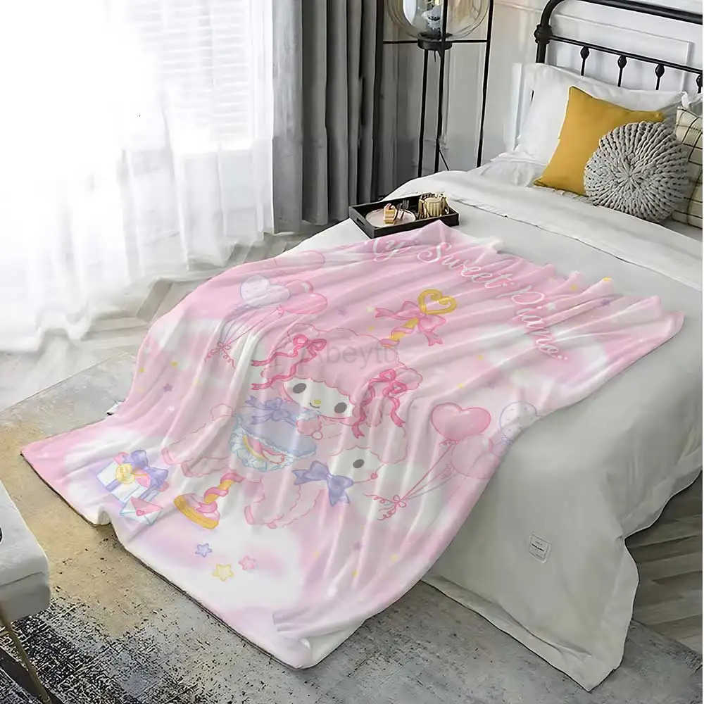 Sanrio Couch Throw Blanket for Bed Kawaii Piano Bedroom Decoration Home Decorative Sofa Blankets Bedspread the Warm Winter Knee Double H251201