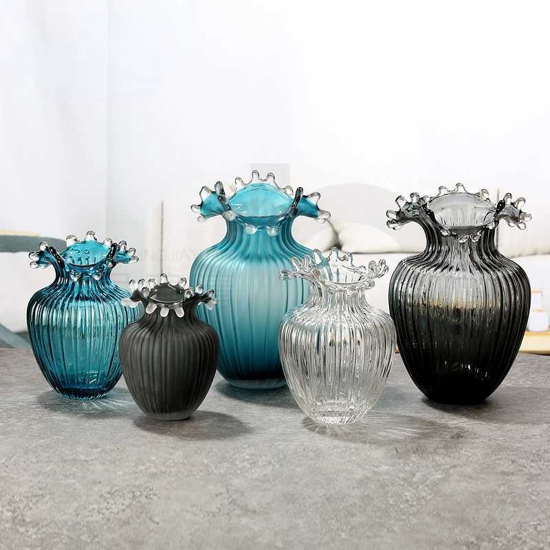 Vase Wavy Pattern Spray Water Drop Terrarium Floral Accessories Hydroponics Transparent Flower He Decoration Pot Y251201