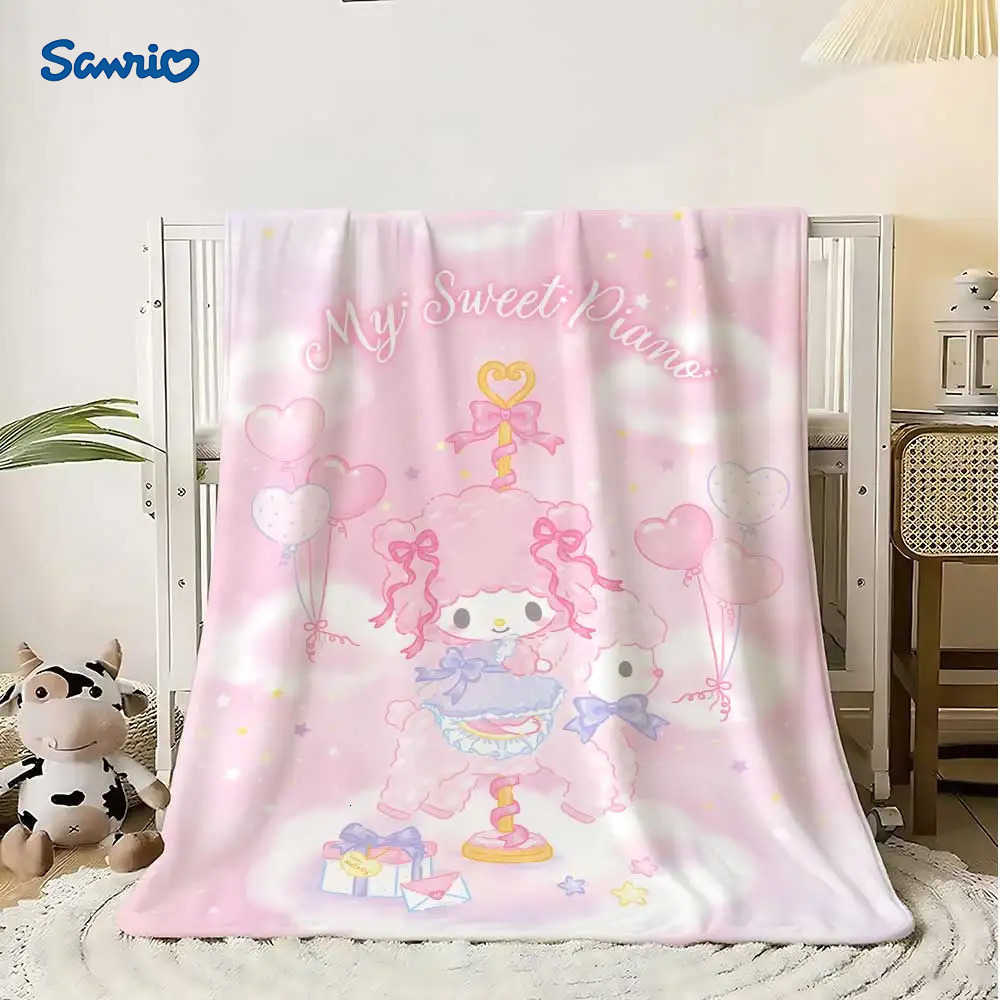 Sanrio Couch Throw Blanket for Bed Kawaii Piano Bedroom Decoration Home Decorative Sofa Blankets Bedspread the Warm Winter Knee Double H251201