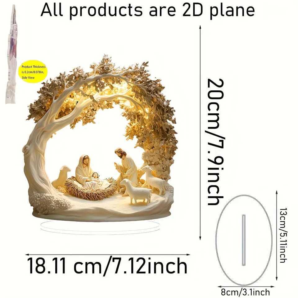 2025 New Nativity Jesus Birth Scene Xmas Table Centerpiece Accessory 2D Flat Acrylic for He Off Decoration Party Ornment H251129