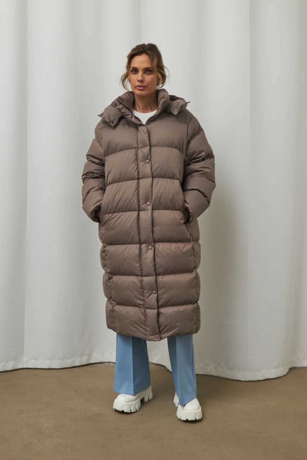 Blubelle Loose 90 Duck Down Coat Ladies Winter Long Sleeve Thicken Warm Long Puffer Jackets Coats for Women Down CoatsT251201