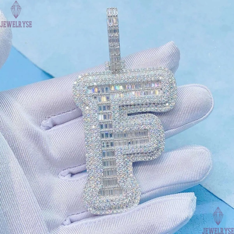 sterg sier fashion jewelry pendent necklaces hiphop moissanite dia custom letter pendant for gift