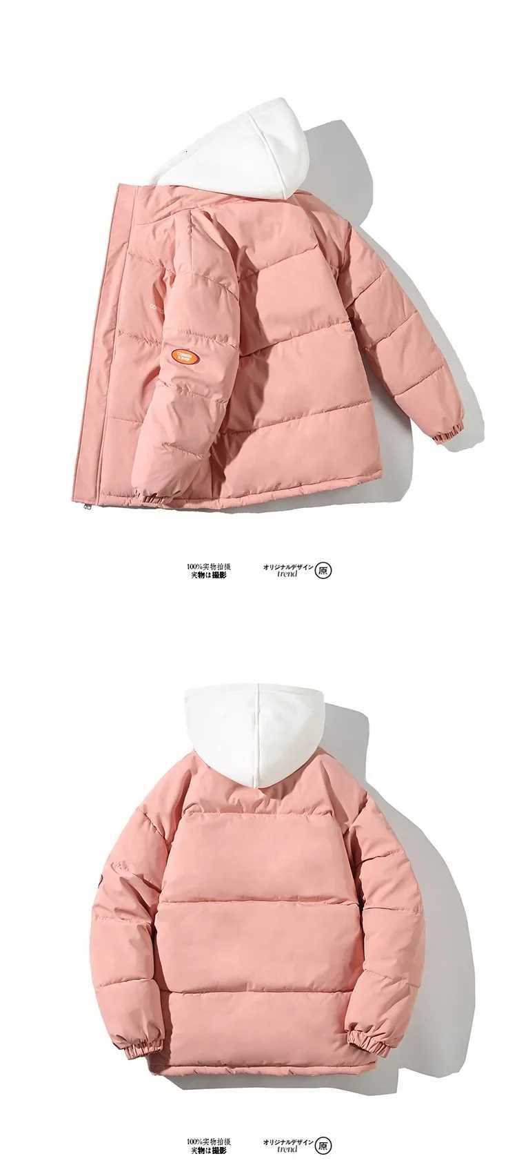 Womens Winter Oversize Jacket Down Cotton Padded Coat Female Loose Casual Overcoat Female Fashion Men Hooded Short ParkasT251201