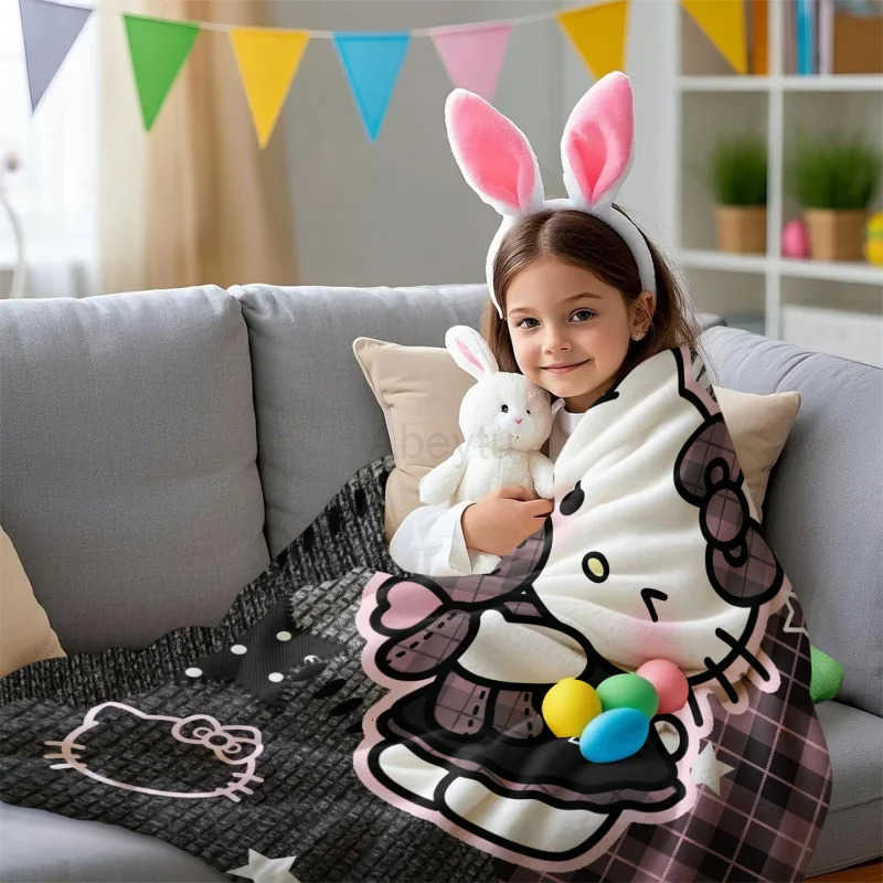 Sanrio Cute Hello Kittys Printed Blanket Home Decor Throw Blankets Picnic Blankets Warm Blanket Soft Comfortable Birthday Gift H251201