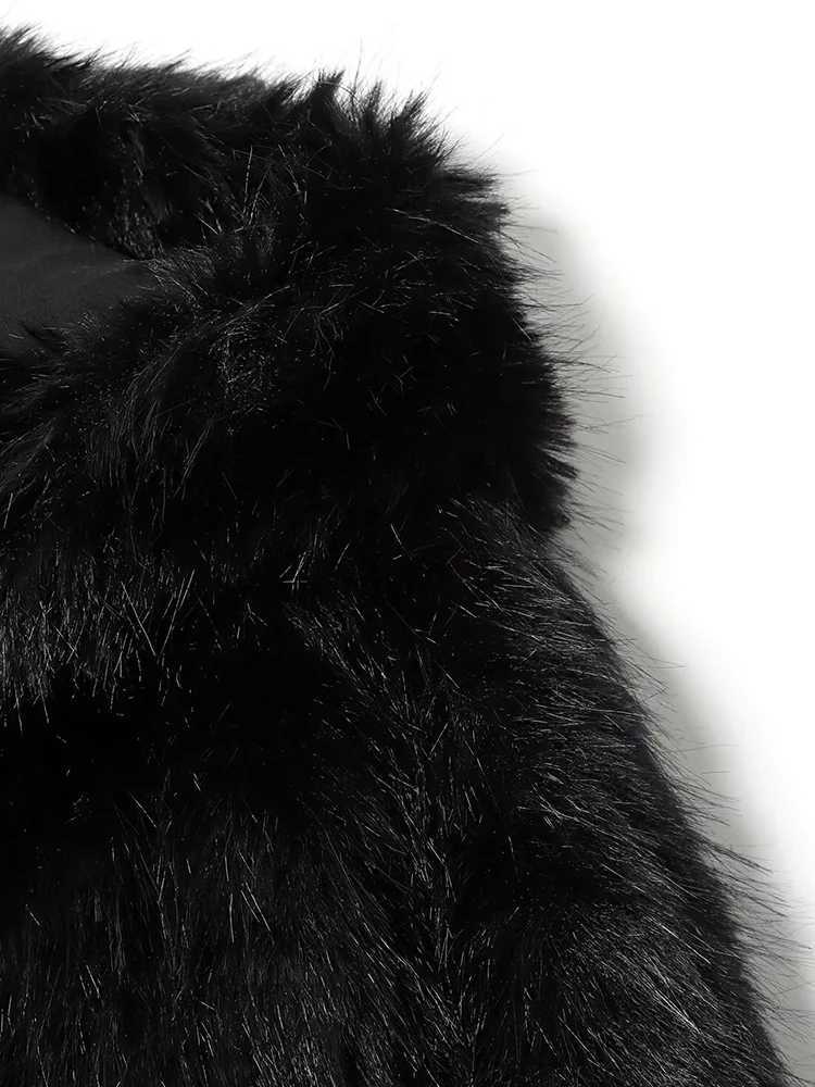 European and American style 2025 winter new arrivals womens clothing fashionable and versatile hooded faux fur jacketT251201