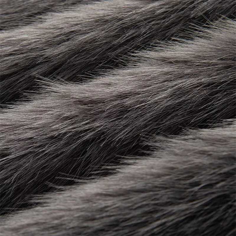 Womens Oversized Faux Fur Long Coat - Soft Fluffy Fabric Lapel Collar Trendy Grey/Black Styles Perfect for WinterT251201