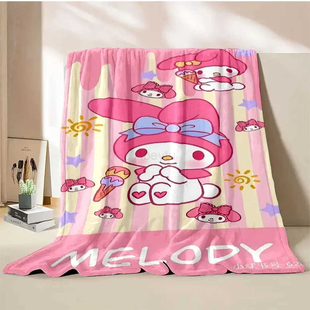 Sanrio My Melody Flannel Blanket Soft Fluffy Quilt Thicken Plush Nap Blanket Cartoon My Melody Sofa Blanket Child Adult Gift H251201