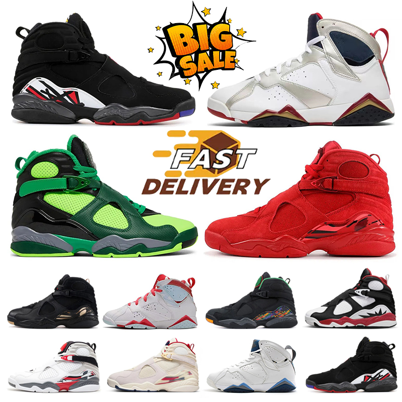 7 8 Designer shoes mans basketball sneakers 7s 8s mans flint Bordeaux citrus white infrared black gloss hare Cardinal basketball training sport
