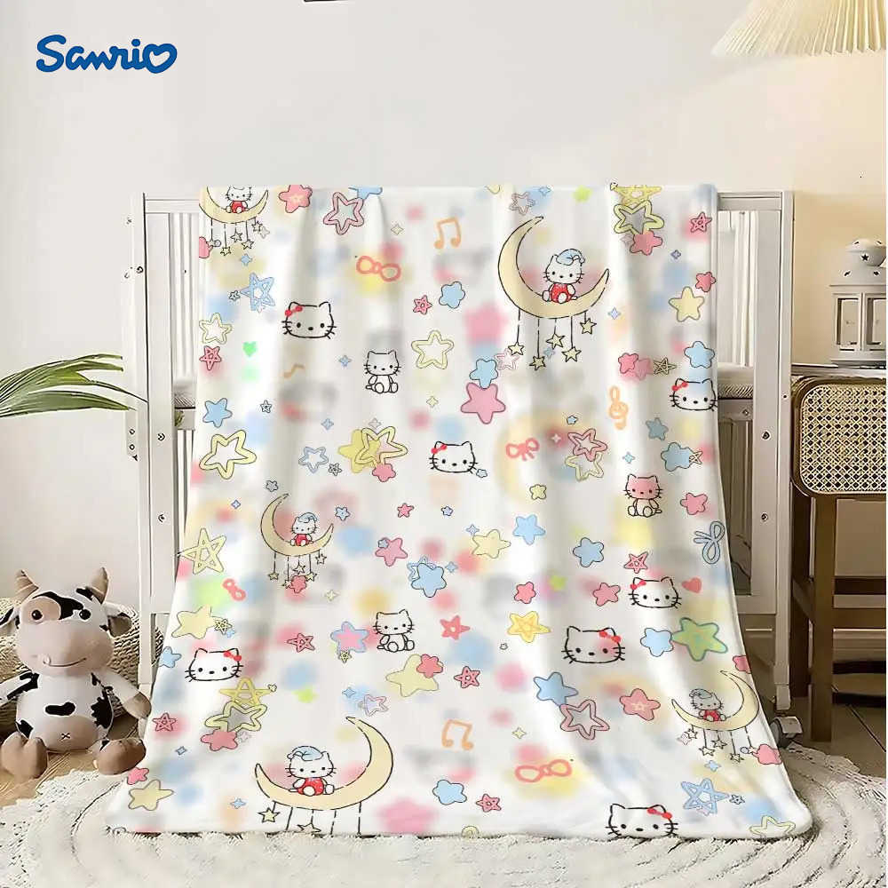 Sanrio Kawaii Hellos Cat Fluffy Soft Blankets for Bed Home Blanket Custom Bedroom Decoration Bedspread the Sofa Throw Warm Winter Knee H251201