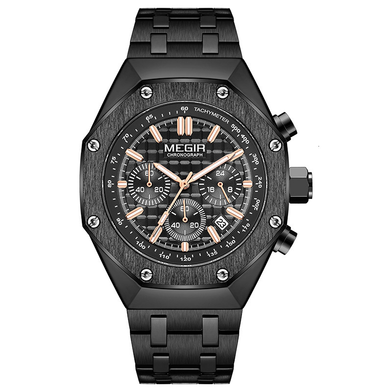 MEGIR Designer Trendy Brand Men's Watch Versatile Waterproof Business Quartz Watch 2213 Steel Rim Luxury Hot Selling Wristwatch Festival Gift Fre