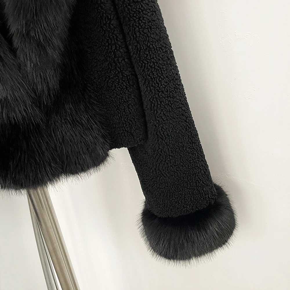 Fake Fur Coat Autumn Lamb Fur Jacket Eco-friendly Female Warm Thick Faux Fur Artificial Winter Clothing Women Hooded Short CoatT251201