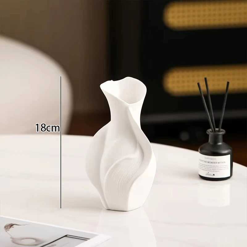 Nordic Ceramic Vase Abstract Grass Dried Real Flower Living Dinning Ro Cabinet Off Desktop Decoration Gift Y251201