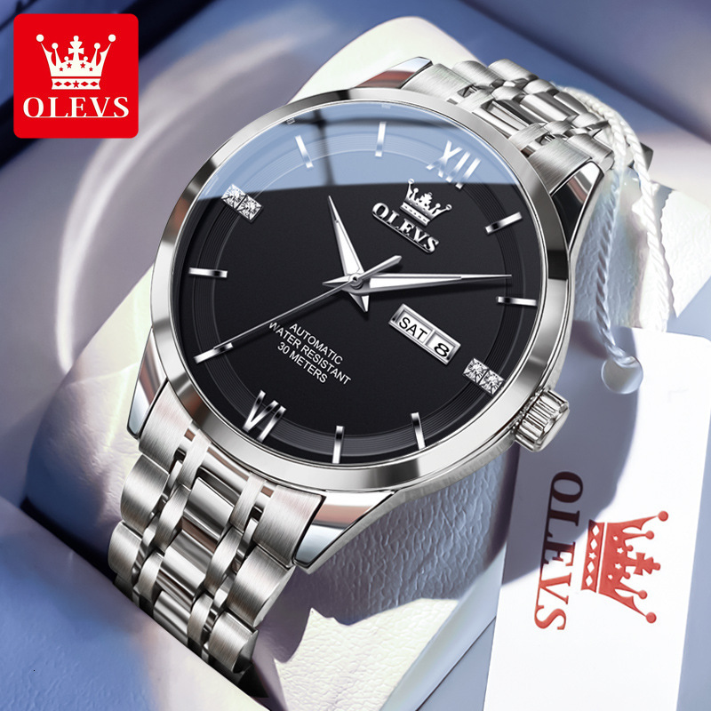 OLEVS Designer Digital Luxury Diving Mechanical Watches Automatic Mechanical Men's Watches Luminous Double Calendar Men's Watches Free Shipp
