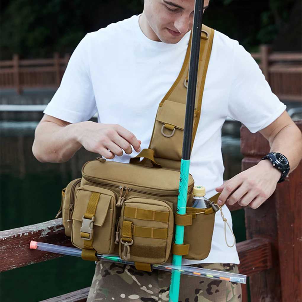 Outdoor Sports Tactical Waist Bag Multi Function Waterproof Fishing Gear Bag Hiking Camping Travel Backpack Shoulder Cross BagsT251201