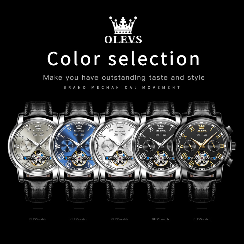 OLEVS Designer Outdoor Men's Sports Luxury Waterproof Fashion Fully Automatic Mechanical Watch Business Skull Classic Luxury Watch Free Shipping 