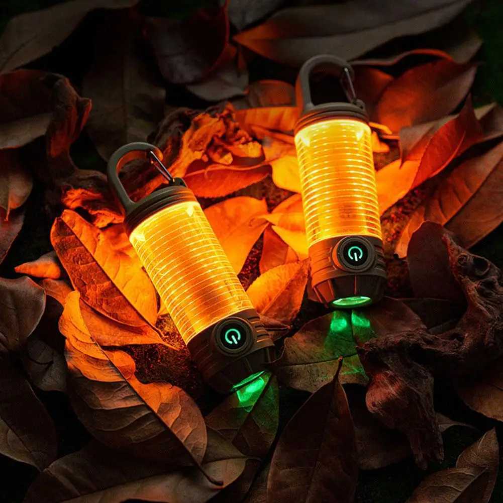 1000LM Super Bright Outdoor Hiking Fishing Tent Lamp 1200mAh Rechargeable Dual Light Source Tent Light Outdoor Camping Lantern M251201