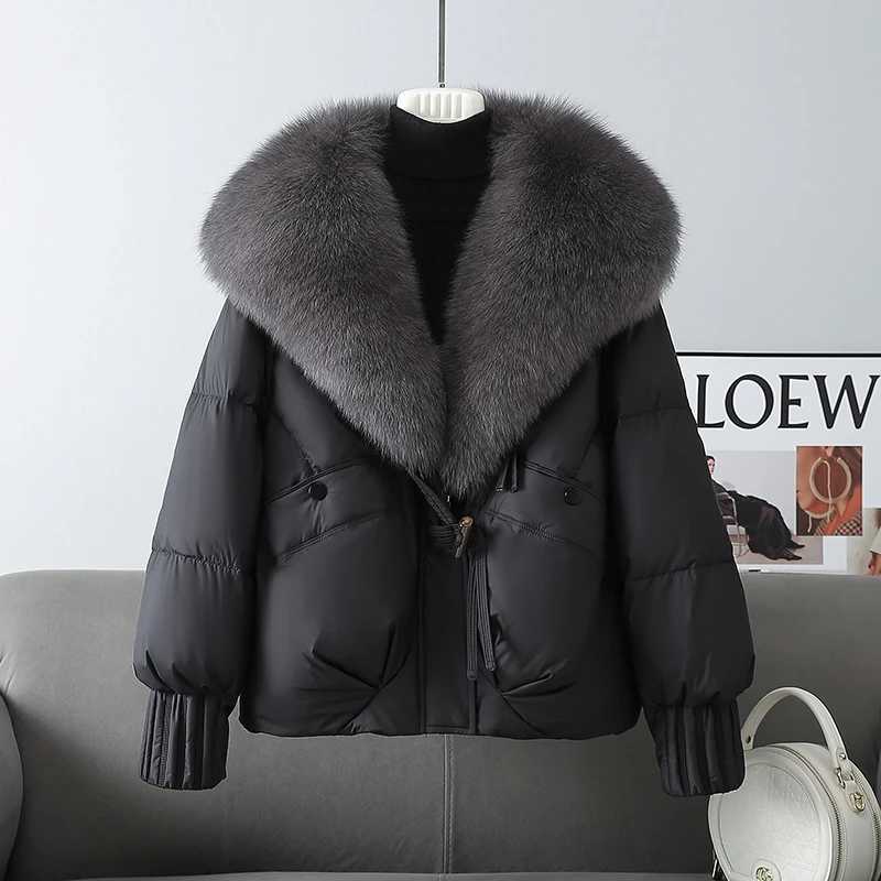 2025 Winter New Thicke Warm Parkas Removable Fur Collar Bread Coat Loose Chic Down Cotton Padded Casual Coat Womens OutwearT251201
