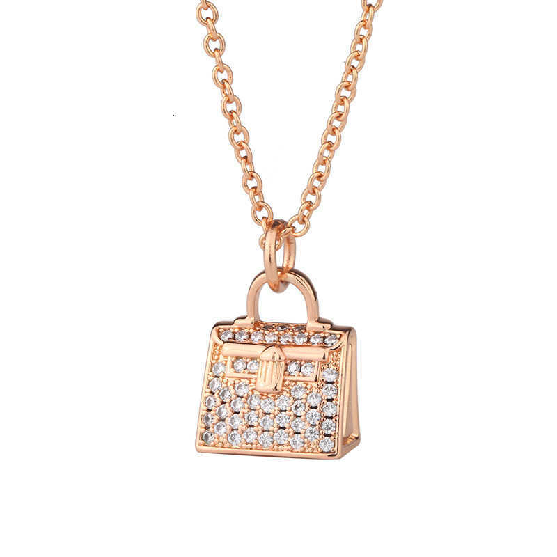 925 sterling silver lock shaped pendant necklace suitable for women pendant full cubic zirconia gold silver exquisite jewelry party X241123